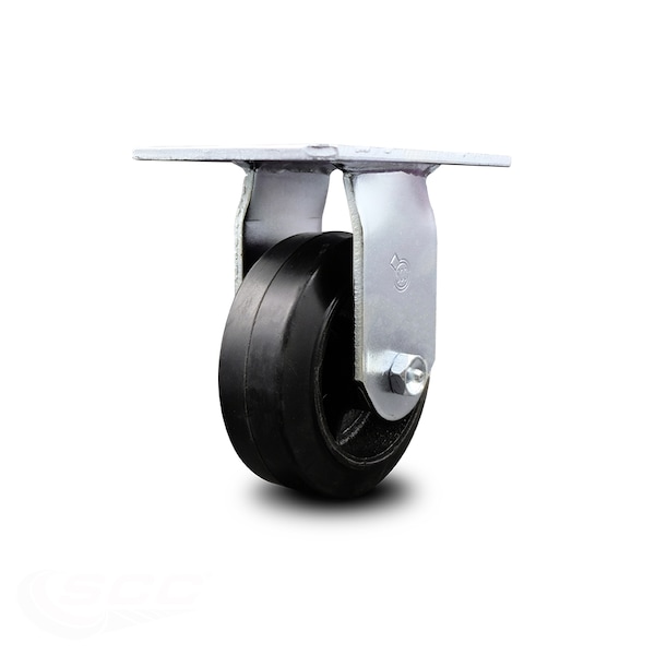5 Inch Heavy Duty Top Plate Rubber on Steel Rigid Caster with Ball Bearing SCC